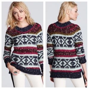 Free People Multi Color Reed Flair chunky sweater